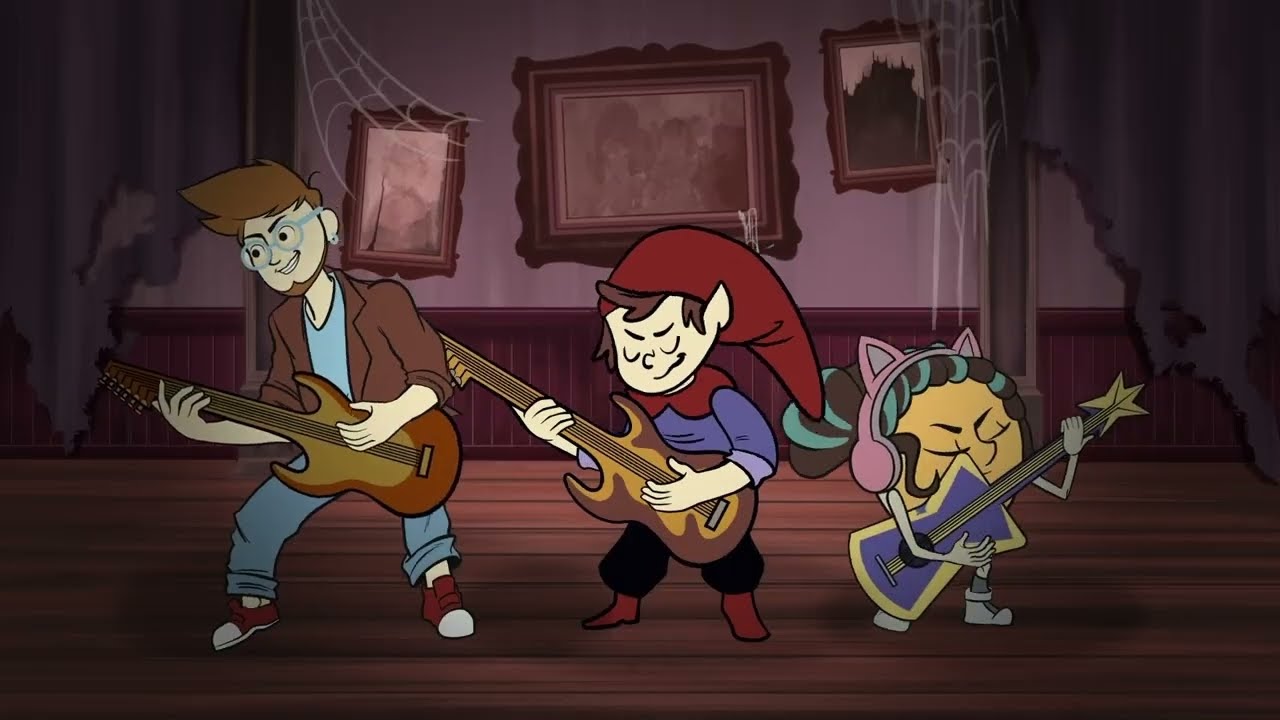 Vecino, Gnico y Quina tocando guitarras eléctricas